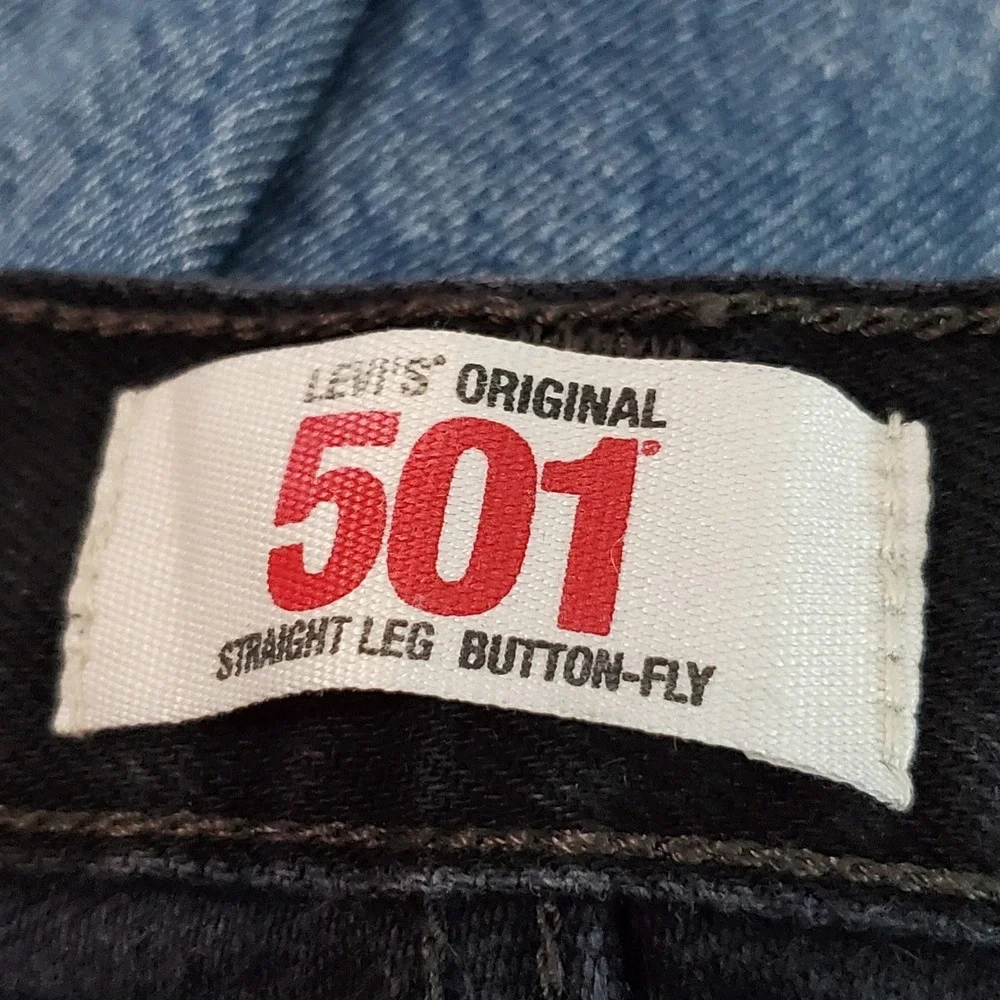 VINTAGE Levi's 501 Men Jeans 38X30 Black Y2K Denim Original Fit Straight Leg